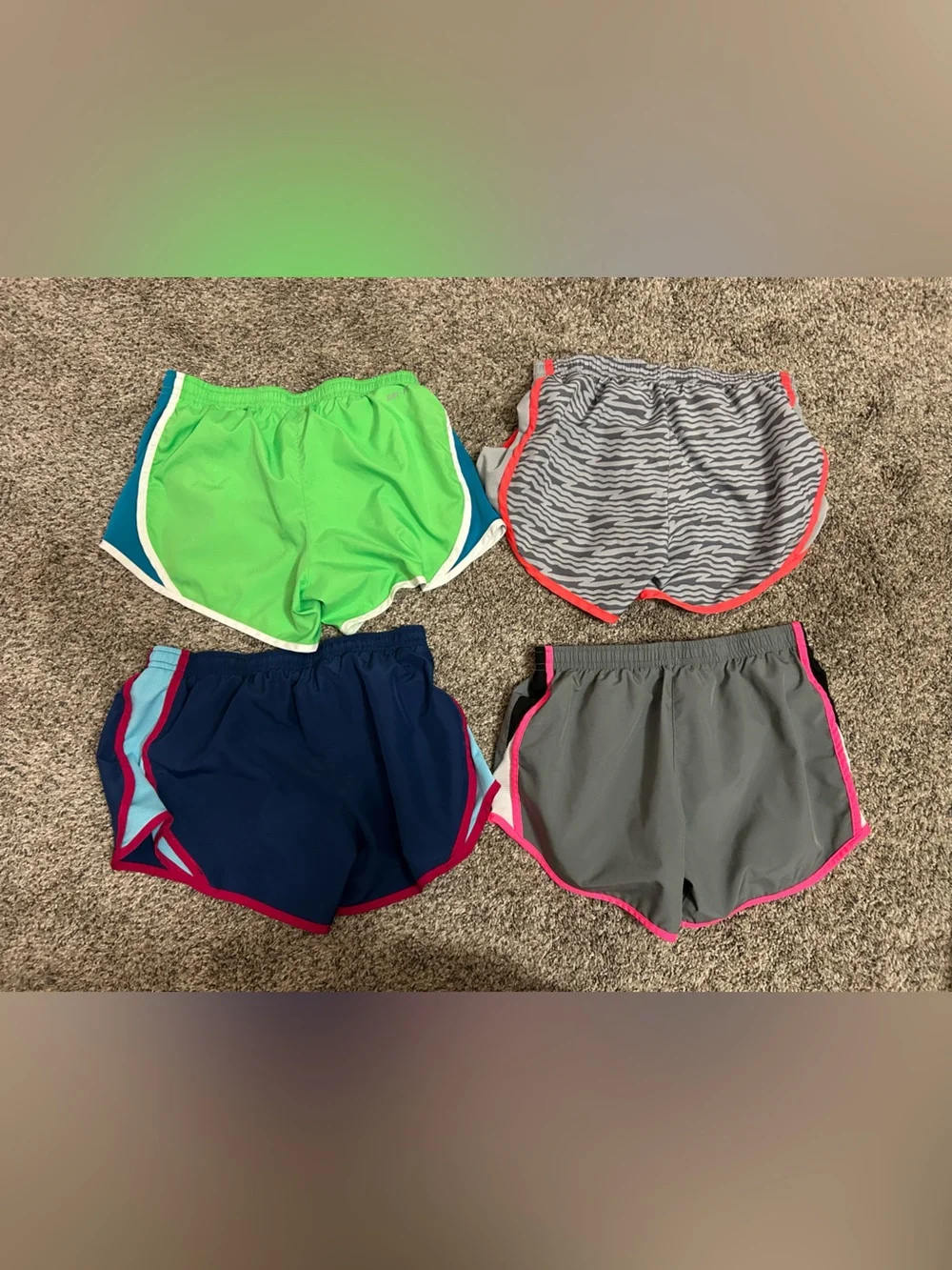 Nike Dri-FIT Girls Running Shorts Size Medium Set of 4